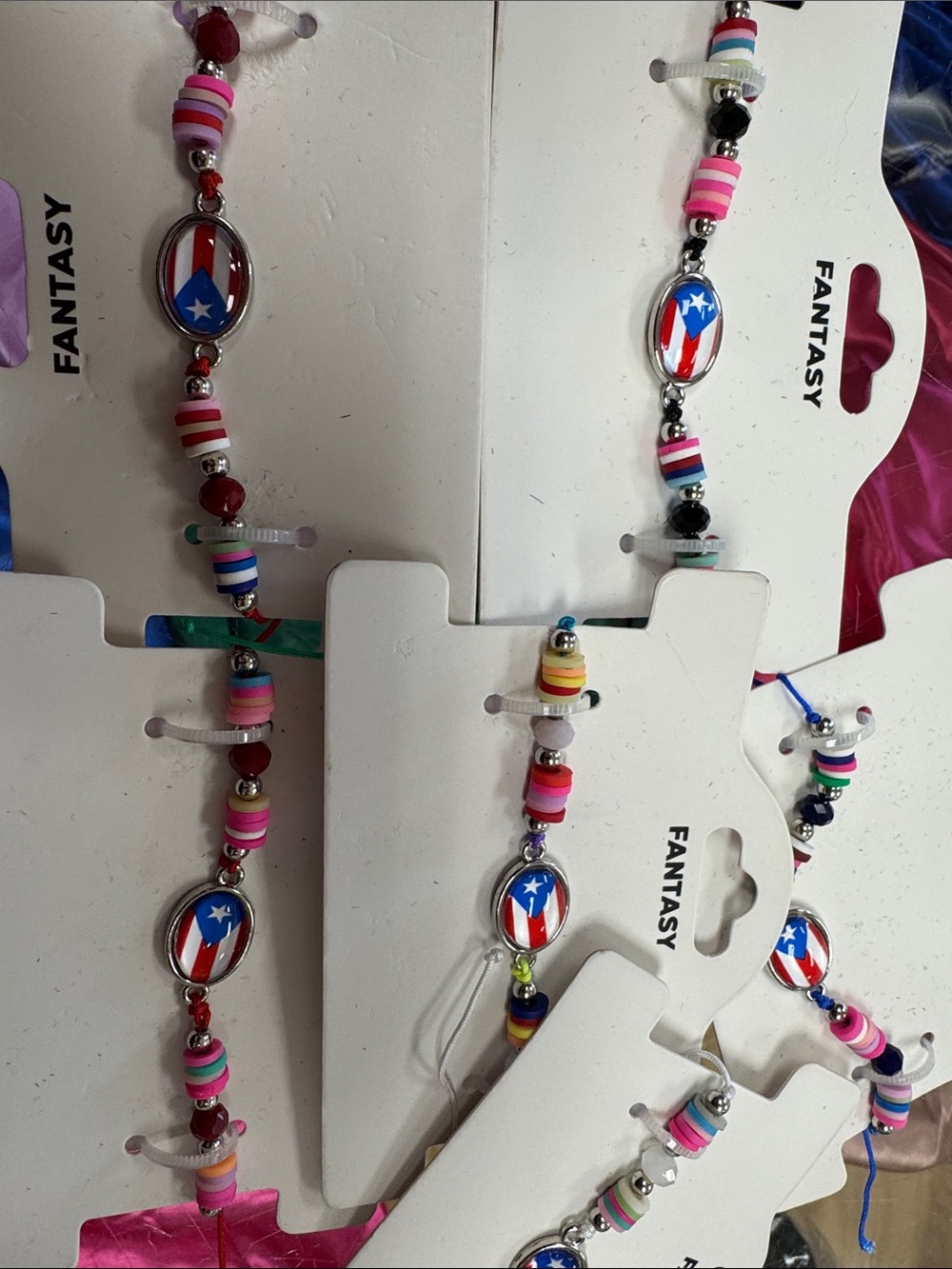Patriotic Puerto Rico Beaded Bracelet - Multicolor